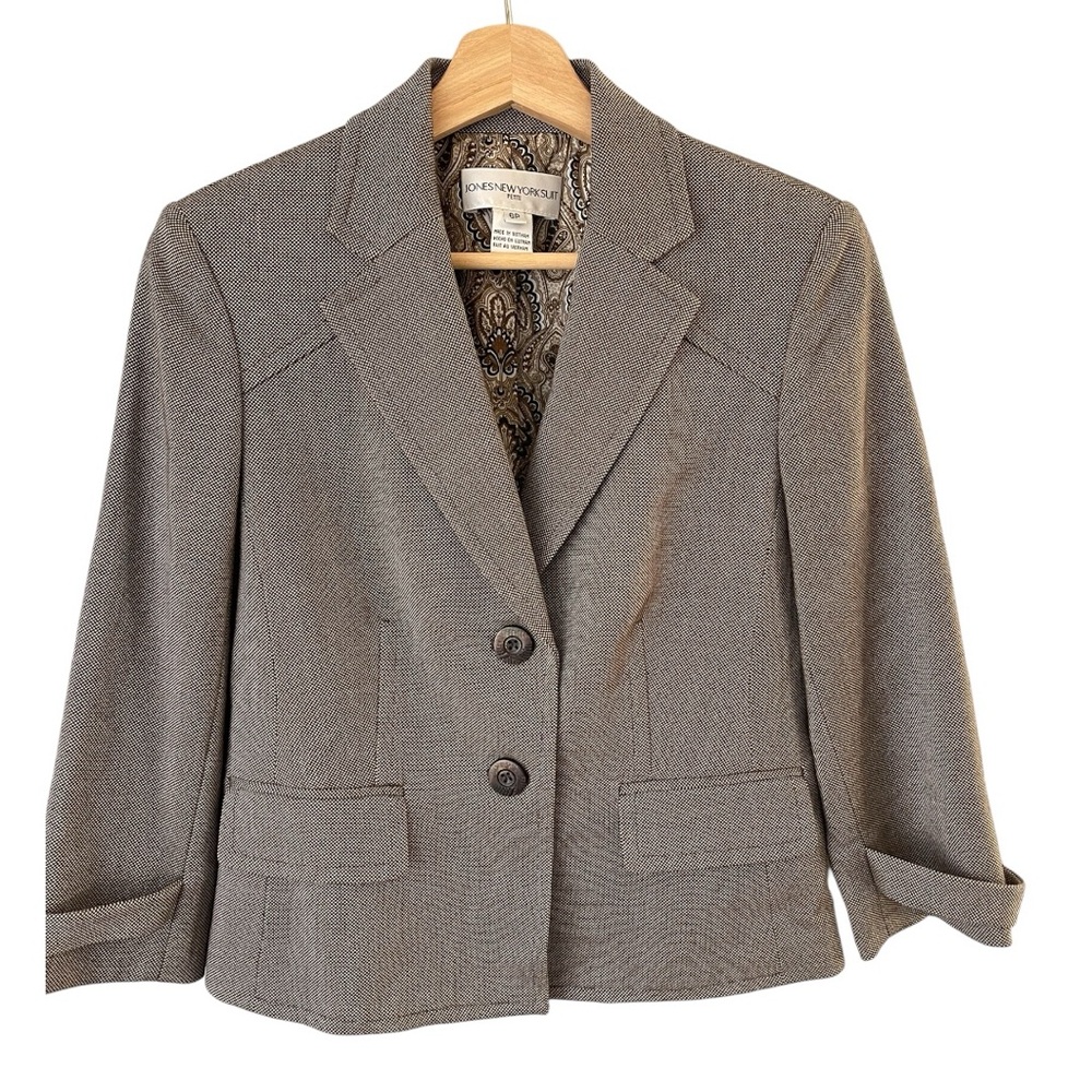 Jones New York Suit Women's Brown Blazer 6 petite